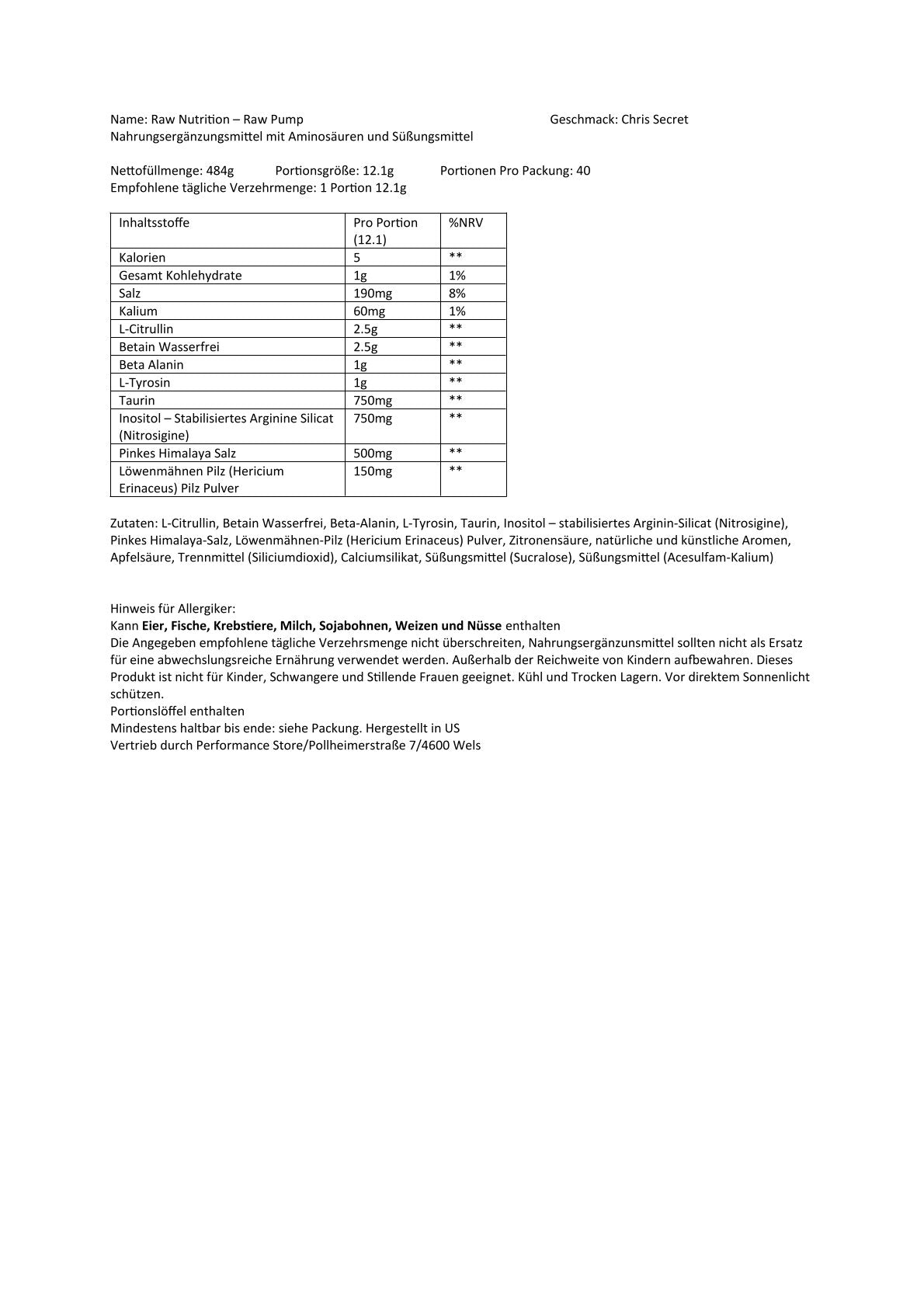 Raw Nutrition - Christopher's Juicy Pump